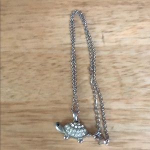 Small rhinestone turtle necklace